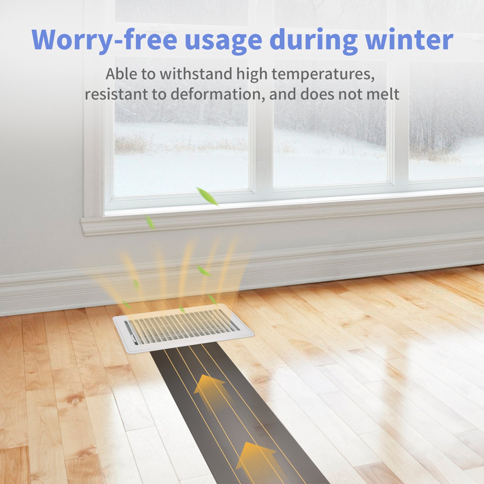 4" x 12" Floor Register 2 Pack - Heavy Duty Steel Walkable Floor Vents - Easy Adjust Air Supply Lever - Vent Covers for Home (White)