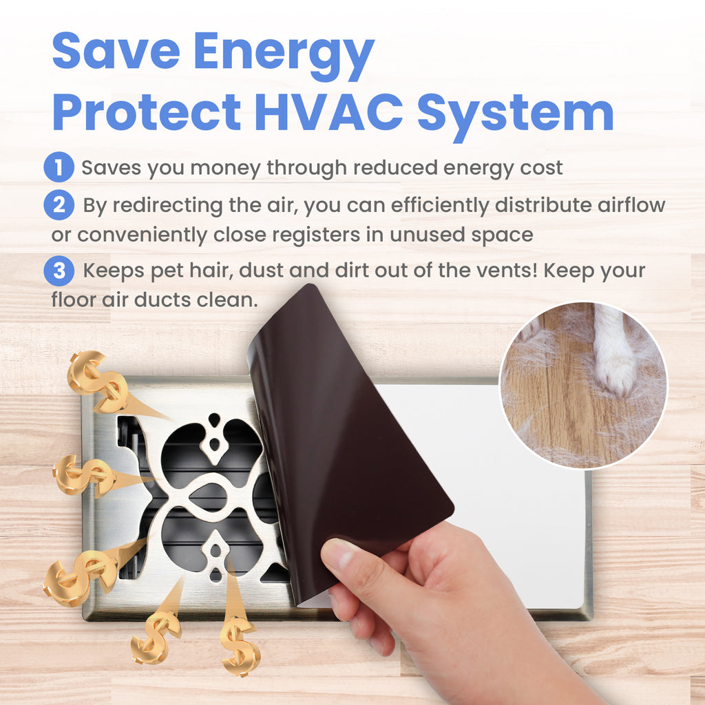 High Strength Magnetic Vent Covers 5-Pack (4.84" x 10.83") - White, for Floor/Wall/Ceiling Steel Registers, Home & RV Use