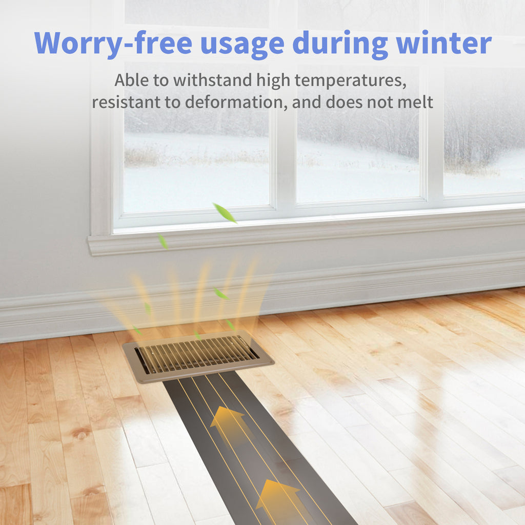 4" x 12" Floor Register - Heavy Duty Steel Walkable Floor Vents - Easy Adjust Air Supply Lever - Vent Covers for Home (Brown) (4.6) | 25 ratings