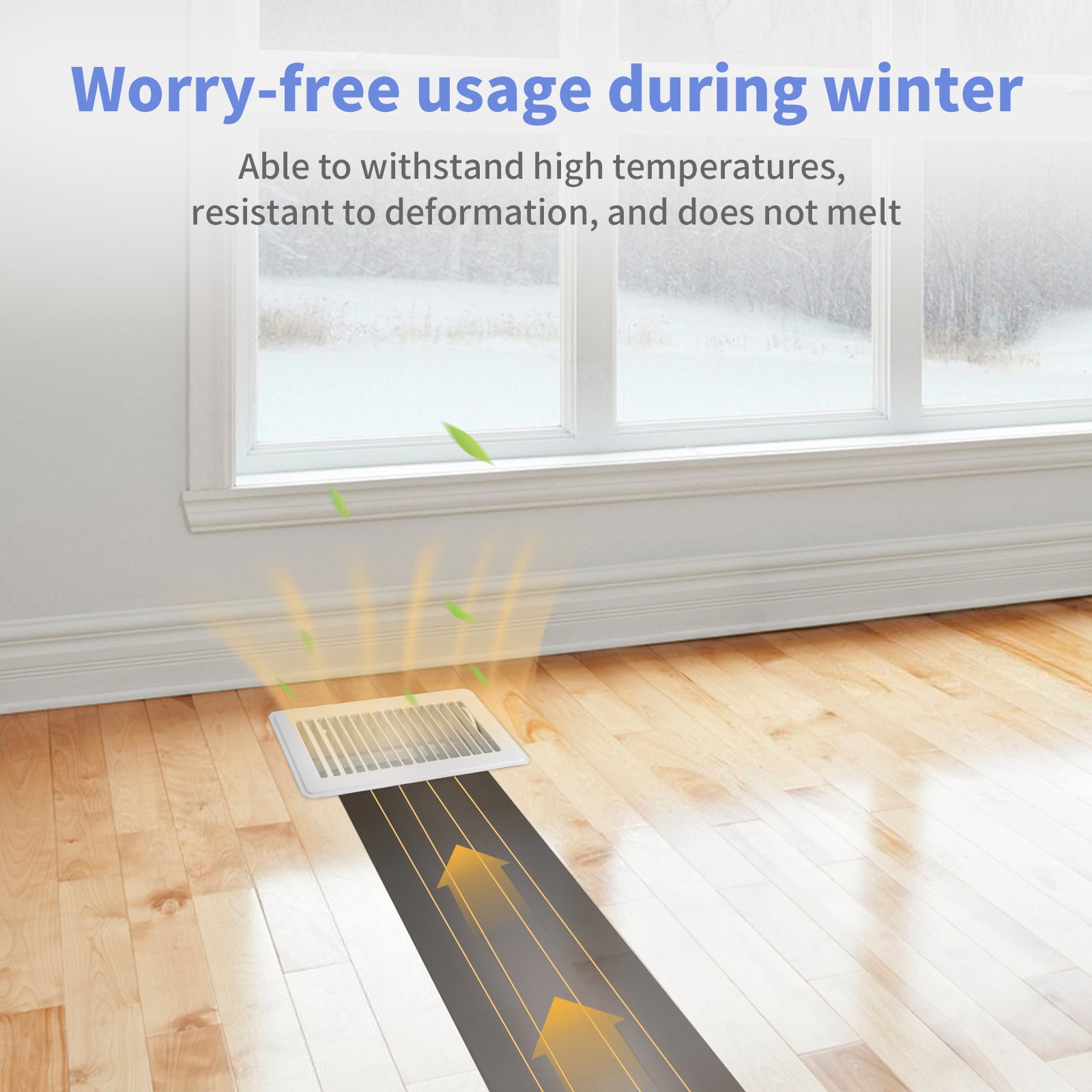 4" x 8" Floor Register - Heavy Duty Steel Walkable Floor Vents - Easy Adjust Air Supply Lever - Vent Covers for Home (White)
