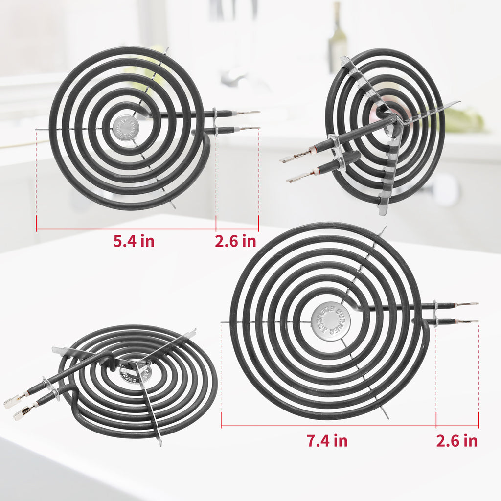 COZZIVITA Stove Burner Element Unit Set and GE Drip Pans, Perfectly Fit WB30M1 & WB30M2 -Replacement for GE Hotpoint Stove Top