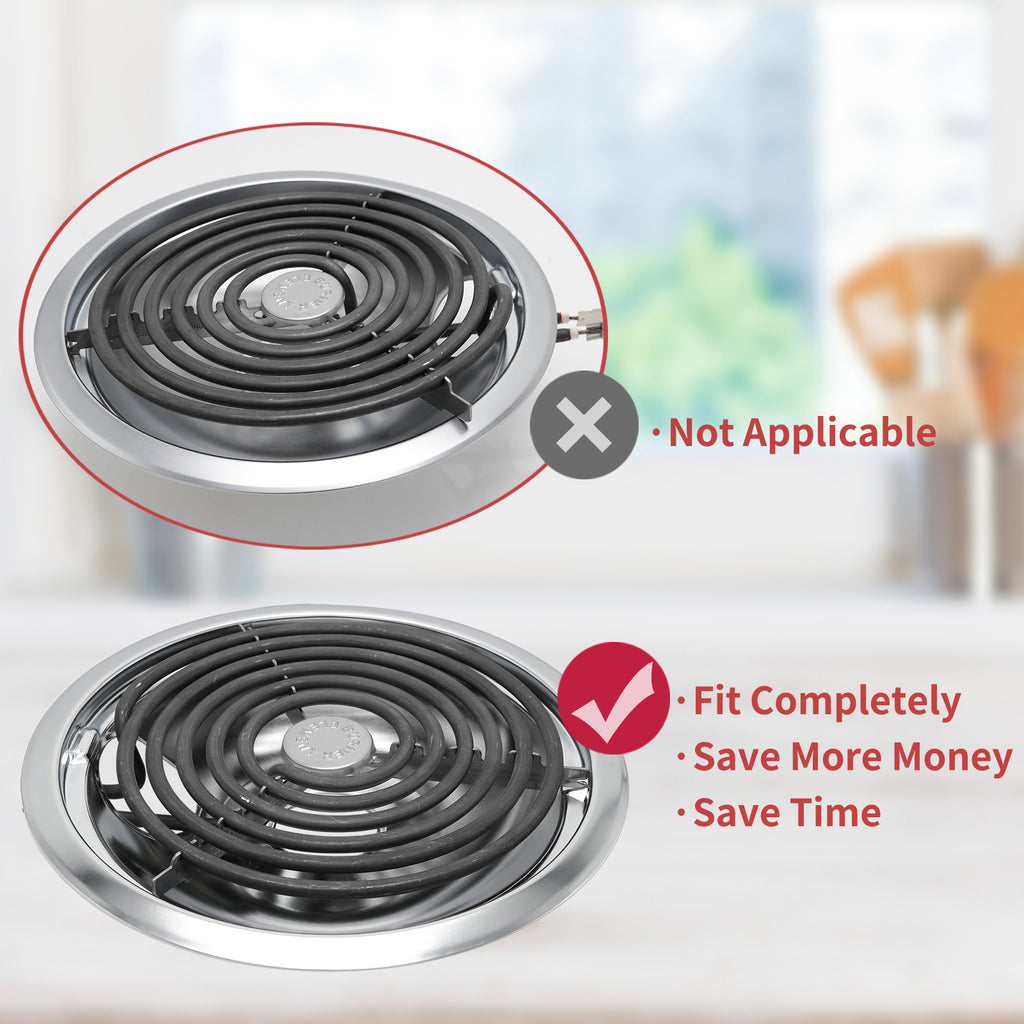 Stove Burner Element Unit Set and GE Drip Pans, Perfectly Fit WB30M1 & WB30M2 -Replacement for GE Hotpoint Stove Top