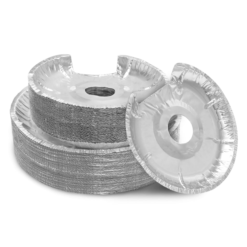 Round Electric Stove Burner Covers - Thicker Aluminum Foil Burner Liners - Disposable Stove Top Protector, 100 Pack (50 * 6 Inch and 50 * 8 Inch)