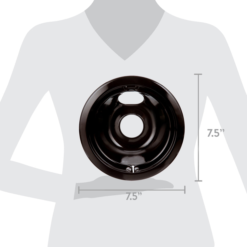 Whirlpool Drip Pans, Set of 4 Black Enamel Stove Replacement Drip Pans (Includes Three 6 inches and One 8 Inches)