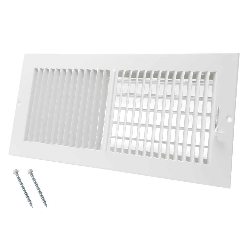 14 x 6 Inch [Duct Opening] Air Vent Covers for Wall or Ceiling - High Airflow 2 Way Steel Ventilation - Adjustable Wall/Ceiling Register, 15-3/4 Inch x 7-3/4 Inch [Overall Dimensions]