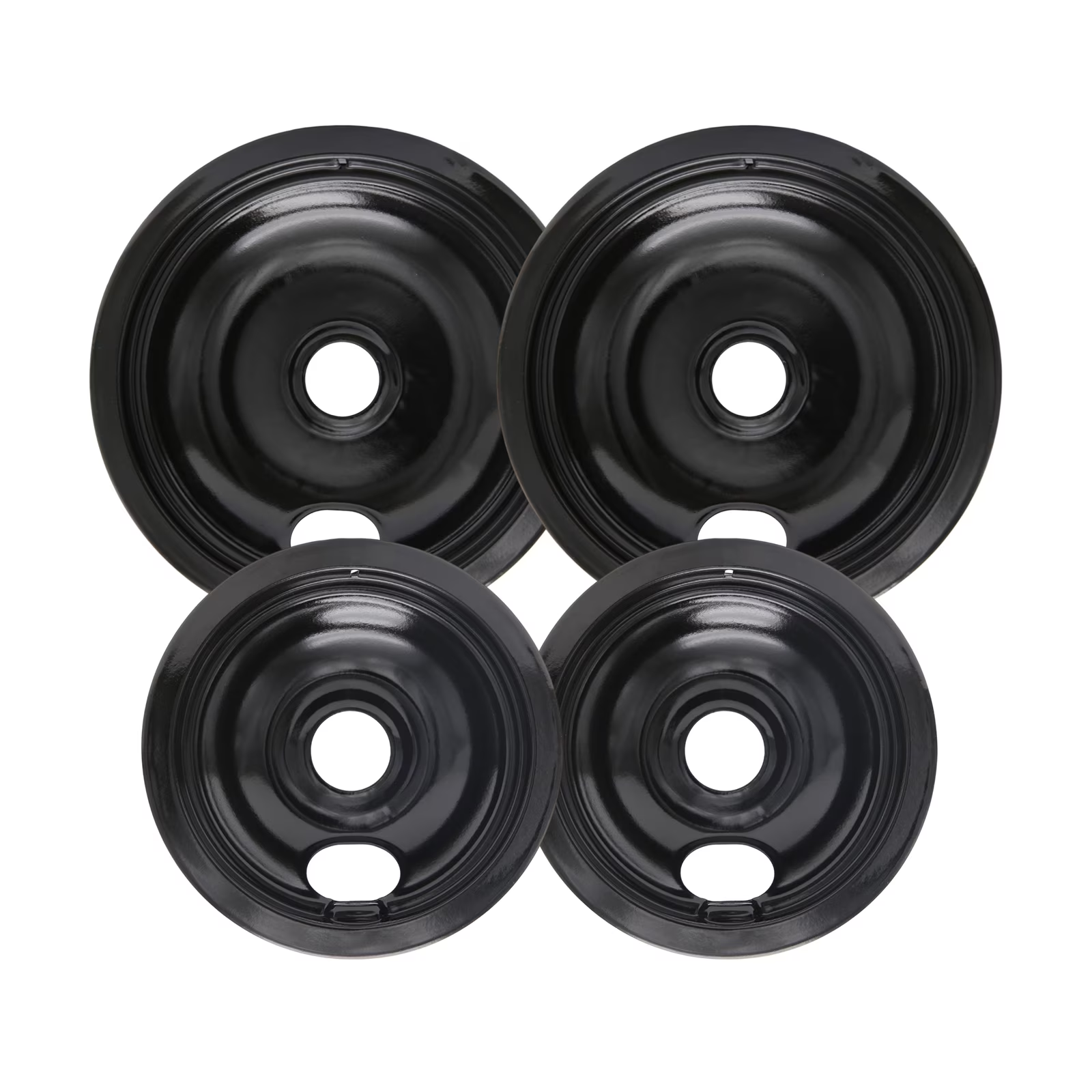 316048413 and 316048414 Stove Drip Pan for Electric Stove Top, Compatible with Frigidaire Kenmore 10% Energy Save by Enamel, Includes a Set of 4 Oven Burner Drip Pans, Black(2*6+2*8)