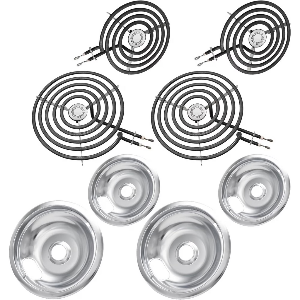 COZZIVITA MP22YA Stove Burner Element Replacement Set and Whirlpool Drip Pans, Perfectly Fit Whirpool Electric Range Stove Top