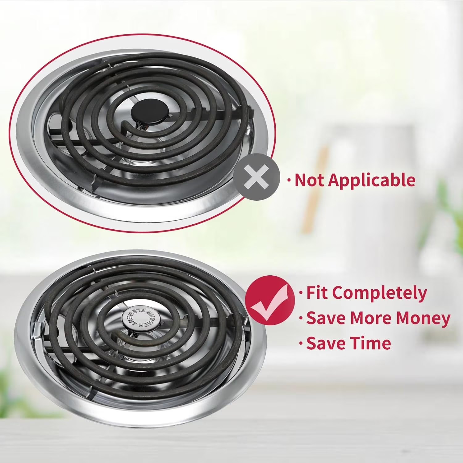 COZZIVITA MP22YA Stove Burner Element Replacement Set and Whirlpool Drip Pans, Perfectly Fit Whirpool Electric Range Stove Top