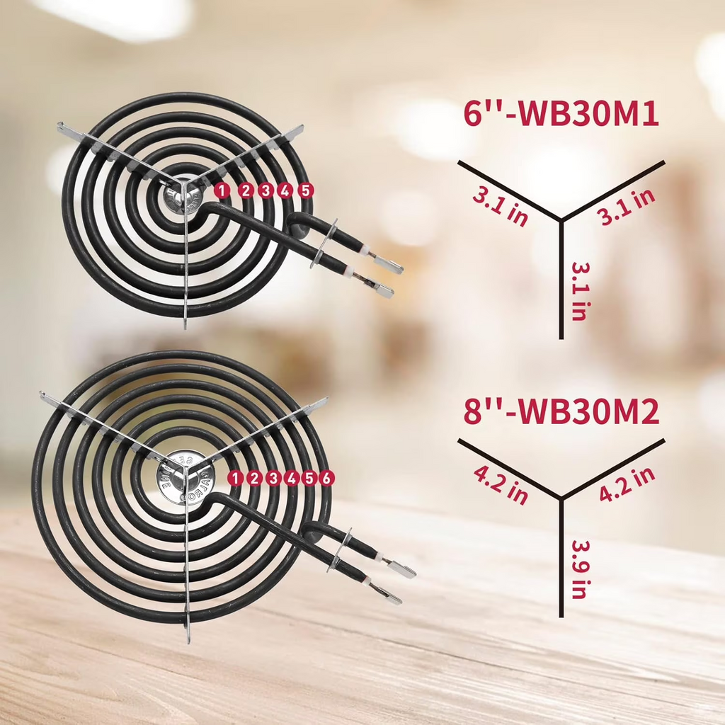 COZZIVITA MP22YA Stove Burner Element Replacement Set and Whirlpool Drip Pans, Perfectly Fit Whirpool Electric Range Stove Top