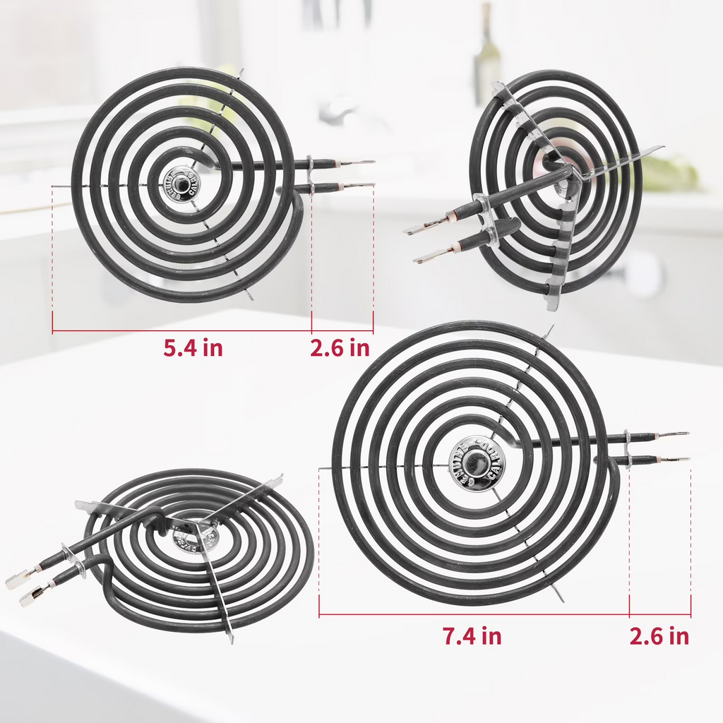 COZZIVITA WB30M1 & WB30M2 Electric Stove Burner Replacement - Fit GE, Hotpoint - 2x 8'' & 2x 6''
