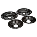 Whirpool Drip Pans, Thickening to Prevent Bending and Rust-Includes a Set of 4 Black Stove Drip Pans, Enamel(2*6+2*8)
