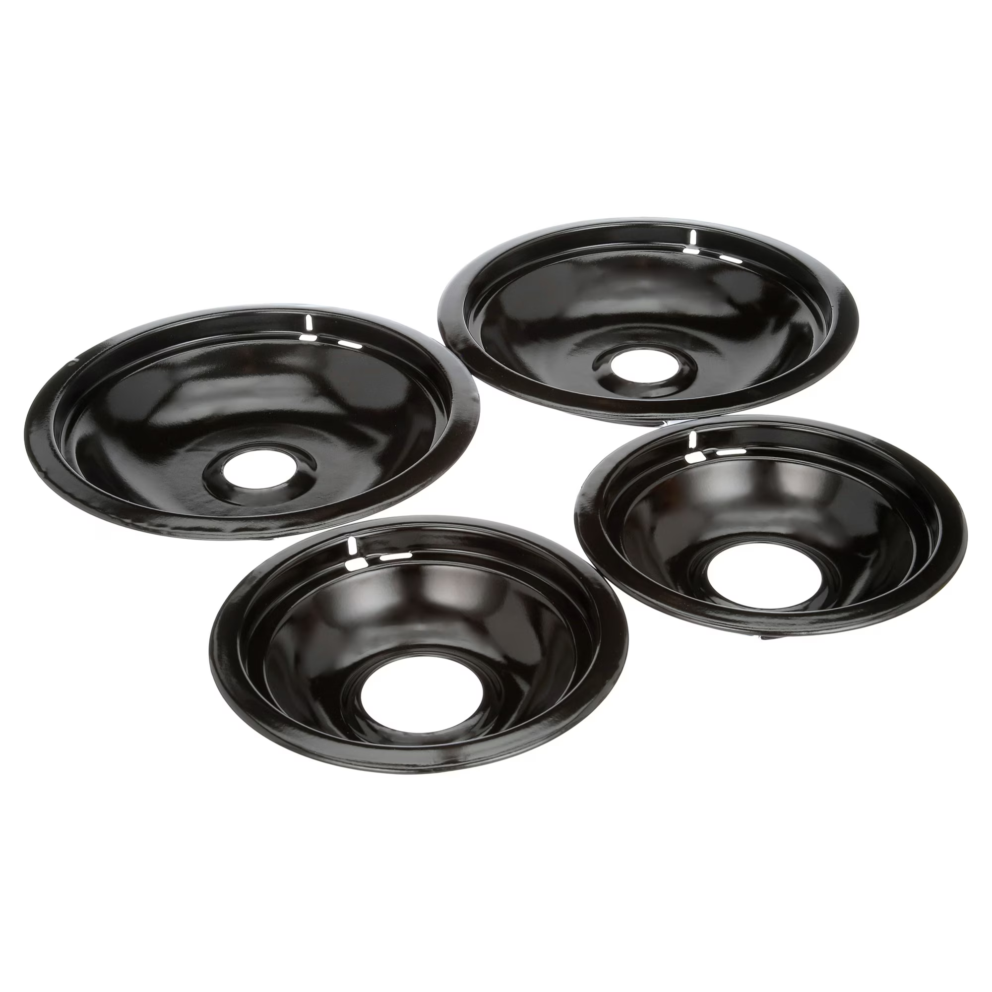 Whirpool Drip Pans, Thickening to Prevent Bending and Rust-Includes a Set of 4 Black Stove Drip Pans, Enamel(2*6+2*8)