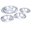 Whirpool Drip Pans, Thickening to Prevent Bending and Rust-Includes a Set of 4 Black Stove Drip Pans, Chrome (3*6+1*8)