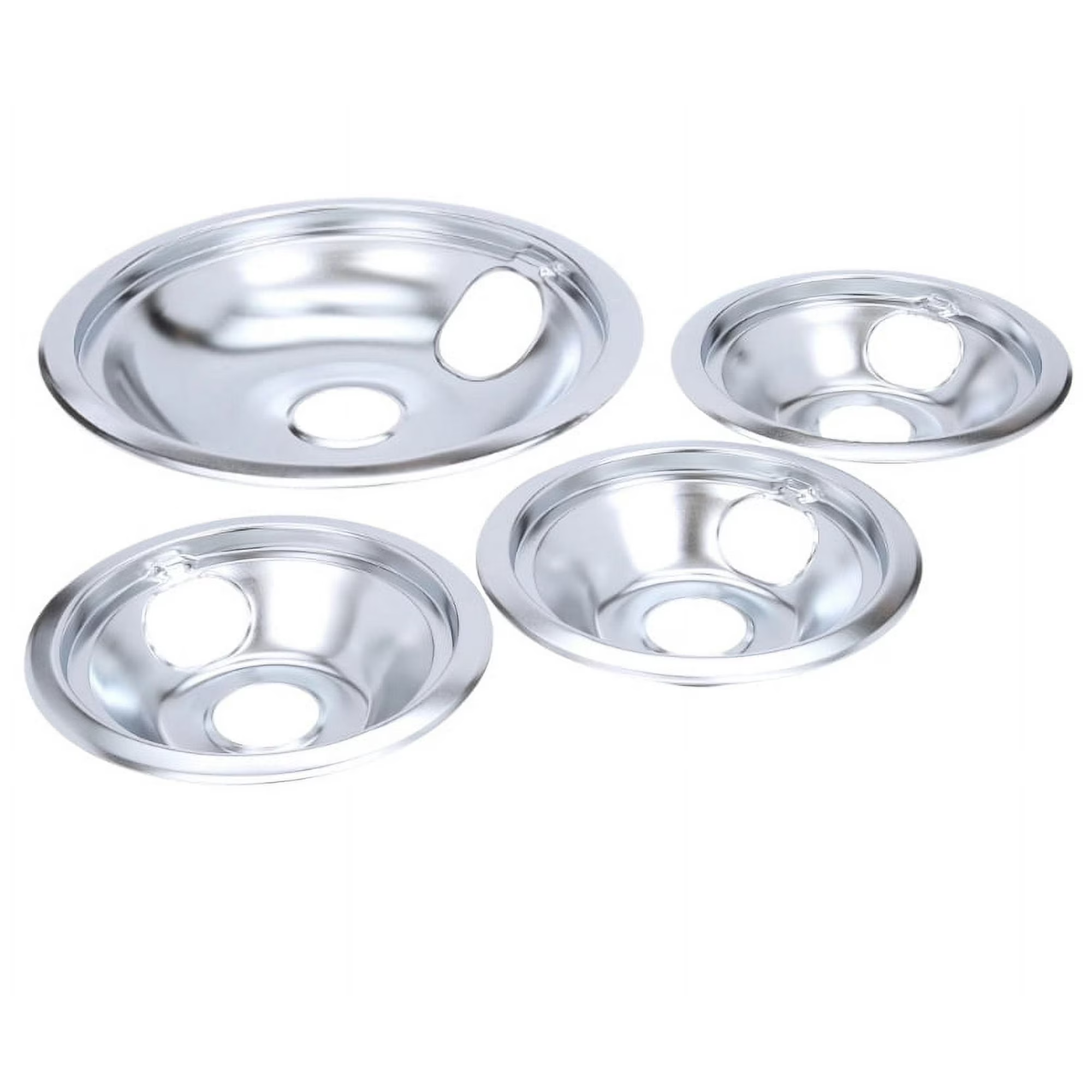 Whirpool Drip Pans, Thickening to Prevent Bending and Rust-Includes a Set of 4 Black Stove Drip Pans, Chrome (3*6+1*8)