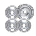 316048413 and 316048414 Chrome Drip Pans, Compatible with Kenmore Frigirate Stove Top Drip Bowls. Include 3 Pcs 6'' and 1 Pcs 8 '' Replacement Drip Pans