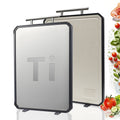 Titanium Cutting Board with Juice Groove – Double-Sided with Titanium & Wheat Straw Surface, BPA-Free, Non-Slip, Dishwasher Safe, Heavy-Duty Kitchen Board