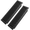 2-Pack 2x12 inch Heavy-Duty Steel Walkable Floor Registers | Easy-Adjust Lever, Boston Design – Matte Black