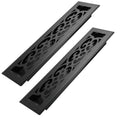 2x12 Inches 2 Pack Heavy Duty Walkable Floor Register Easy Adjust Air Supply Lever Floor Vents - Charlotte Design - Vent Cover for Home Floor - Matte Black