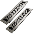 2x12 Inches 2 Pack Heavy Duty Walkable Floor Register Easy Adjust Air Supply Lever Floor Vents - Charlotte Design - Vent Cover for Home Floor - Satin Nickel