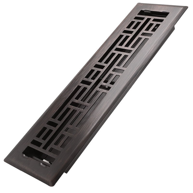 2x12 Inches Heavy Duty Walkable Floor Register - Easy Adjust Air Supply Lever Decorative Floor Vent Covers - Seattle Design Vent Covers for Home - Oil Rubbed Bronze