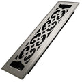 2x12 Inches Heavy Duty Walkable Floor Register Easy Adjust Air Supply Lever Floor Vents - Charlotte Design - Vent Cover for Home Floor - Satin Nickel