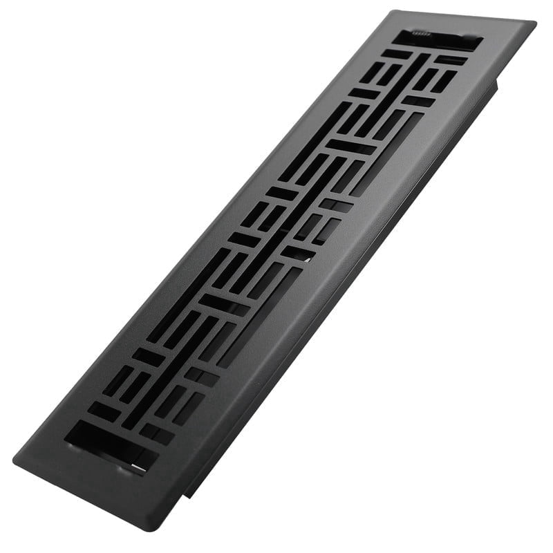 2x12 Inches Heavy Duty Walkable Floor Register Easy Adjust Air Supply Lever Floor Vents - Seattle Design - Vent Cover for Home Floor - Matte Black