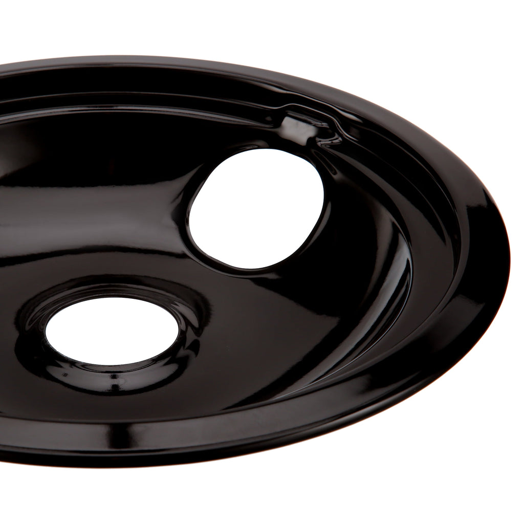 Whirlpool Drip Pans, Set of 4 Black Enamel Stove Replacement Drip Pans (Includes Three 6 inches and One 8 Inches)