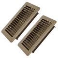 4" x 8" Floor Register 2 Pack - Floor Vent Covers Heavy Duty Metal Heat Vent Covers with Rust Proof Finish for Home Floor Heater - Brown