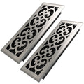 4x12 Inches 2 Pack Heavy Duty Walkable Floor Register Easy Adjust Air Supply Lever Floor Vents - Charlotte Design - Vent Cover for Home Floor - Satin Nickel