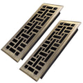 4x12 Inches 2 Pack Heavy Duty Walkable Floor Register Easy Adjust Air Supply Lever Floor Vents - Seattle Design - Vent Cover for Home Floor - Antique Brass