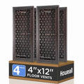 4x12 Inches 4 Pack Heavy Duty Walkable Floor Register - Easy Adjust Air Supply Lever Decorative Floor Vent Covers, Boston Design Vent Covers for Home - Oil Rubbed Bronze