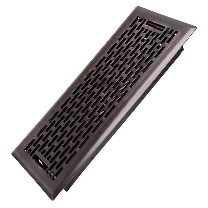 4x12 Inches Heavy Duty Walkable Floor Register - Easy Adjust Air Supply Lever Decorative Floor Vent Covers - Boston Design Vent Covers for Home - Oil Rubbed Bronze