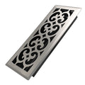 4x12 Inches Heavy Duty Walkable Floor Register Easy Adjust Air Supply Lever Floor Vents - Charlotte Design - Vent Cover for Home Floor - Satin Nickel