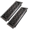 4x14 Inches 2 Pack Heavy Duty Walkable Floor Register Easy Adjust Air Supply Lever Floor Vents - Charlotte Design - Vent Cover for Home Floor - Oil Rubbed Bronze