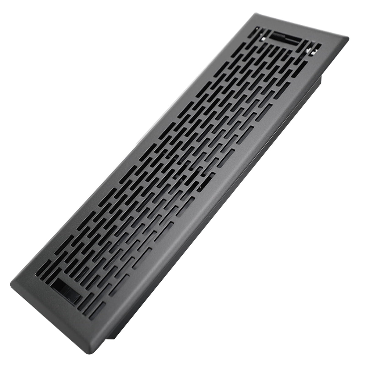 4x14 Inches B Pack Heavy Duty Walkable Floor Register Easy Adjust Air Supply Lever Floor Vents - Boston Design - Vent Cover for Home Floor - Matte Black