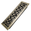 4x14 Inches B Pack Heavy Duty Walkable Floor Register Easy Adjust Air Supply Lever Floor Vents - Savannah Design - Vent Cover for Home Floor - Antique Brass