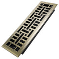 4x14 Inches B Pack Heavy Duty Walkable Floor Register Easy Adjust Air Supply Lever Floor Vents - Seattle Design - Vent Cover for Home Floor - Antique Brass