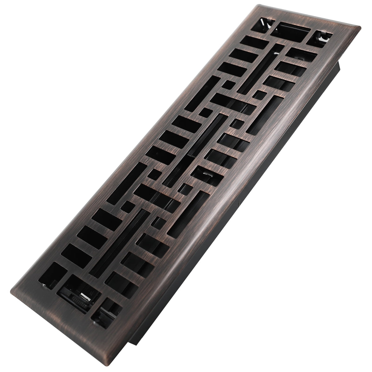 4x14 Inches B Pack Heavy Duty Walkable Floor Register Easy Adjust Air Supply Lever Floor Vents - Seattle Design - Vent Cover for Home Floor - Oil Rubbed Bronze