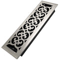 4x14 Inches N Pack Heavy Duty Walkable Floor Register Easy Adjust Air Supply Lever Floor Vents - Charlotte Design - Vent Cover for Home Floor - Satin Nickel