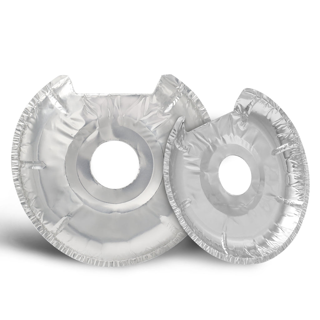 COZZIVITA 50-Pack Electric Stove Burner Covers | Thicker Aluminum Foil Liners, 25pk 6" & 25pk 8" – Disposable Stove Top Protectors for Cooking Grades