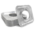 CleanMax 50-Pack Aluminum Gas Stove Burner Covers | 8.5x8.5 inch Thicker Foil Square Liners, Disposable Range Protectors Baking, Top, Safe