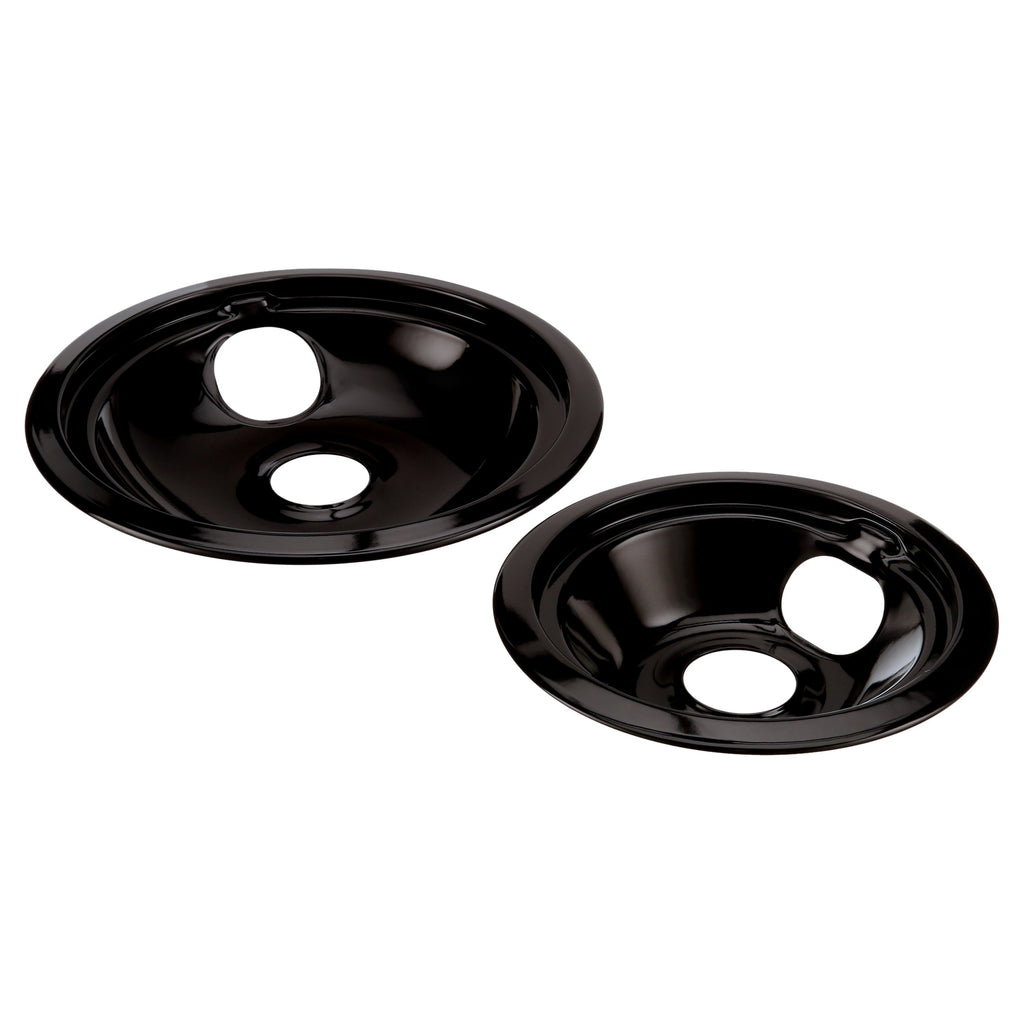 Whirlpool Drip Pans, Set of 4 Black Enamel Stove Replacement Drip Pans (Includes Three 6 inches and One 8 Inches)