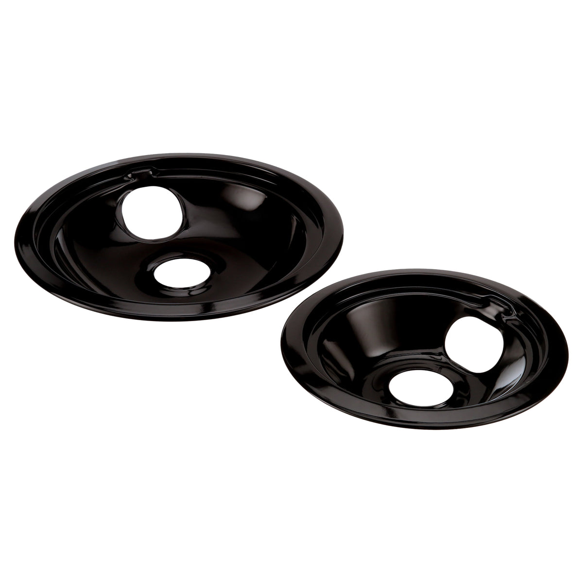 Whirlpool Drip Pans, Set of 4 Black Enamel Stove Replacement Drip Pans (Includes Three 6 inches and One 8 Inches)