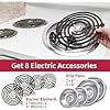 MP22YA Electric Stove Burner Element Replacement Set & W10290350 W10290353 4 Pack Black Drip Pans - Perfectly Fit Whirlpool Electric Range Stove Top
