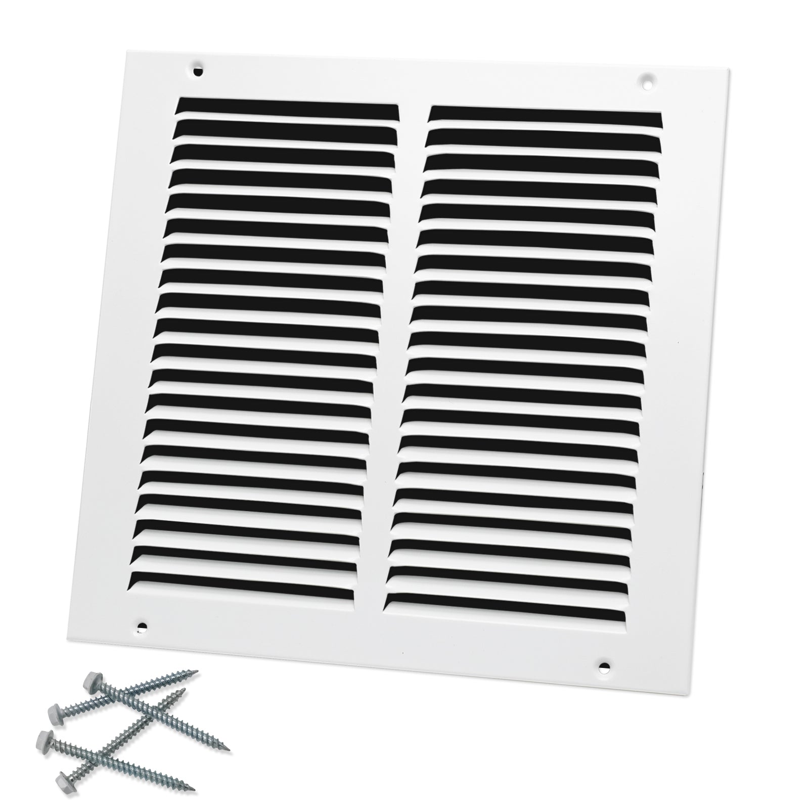 10"W x 10"H [Duct Opening Size] Steel Return Air Grille, Air Return Vent Cover for Ceiling and Sidewall - HVAC Air Vent Covers - [Outer Dimensions: 11.75"W x 11.75"H]