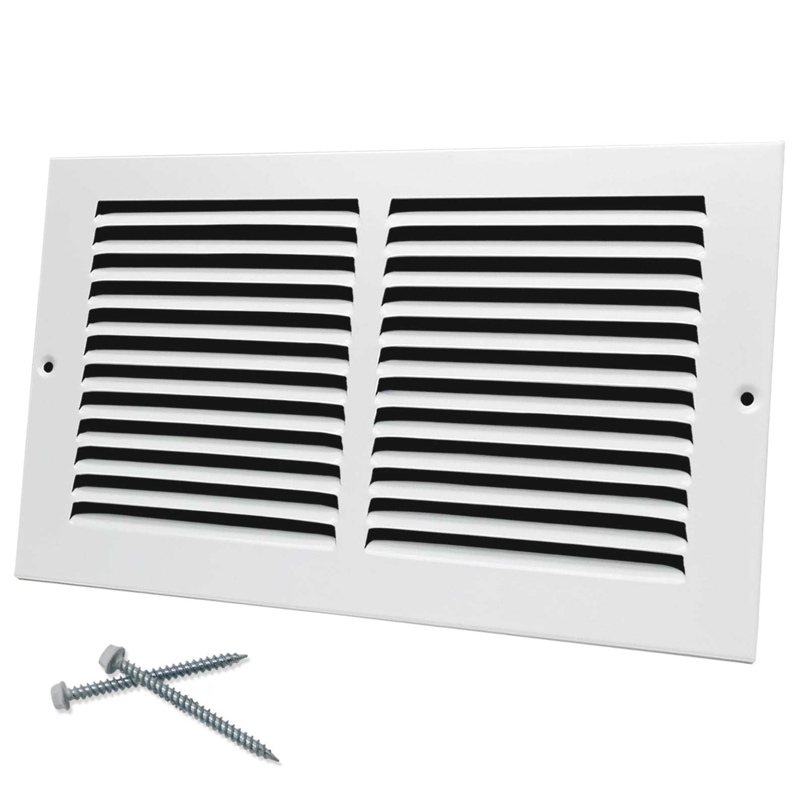 12"W x 6"H [Duct Opening Size] Steel Return Air Grille, Air Return Vent Cover for Ceiling and Sidewall - HVAC Air Vent Covers - [Outer Dimensions: 13.75"W x 7.75"H]