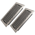 4x10 Inches 2 Pack Heavy Duty Walkable Floor Register - Easy Adjust Air Supply Lever Decorative Floor Vent Covers - Boston Design Vent Covers for Home - Satin Nickel