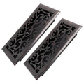 4x10 inches 2 Pack Heavy Duty Walkable Floor Register - Easy Adjust Air Supply Lever Decorative Floor Vent Covers - Savannah Design Vent Covers for Home - Oil Rubbed Bronze