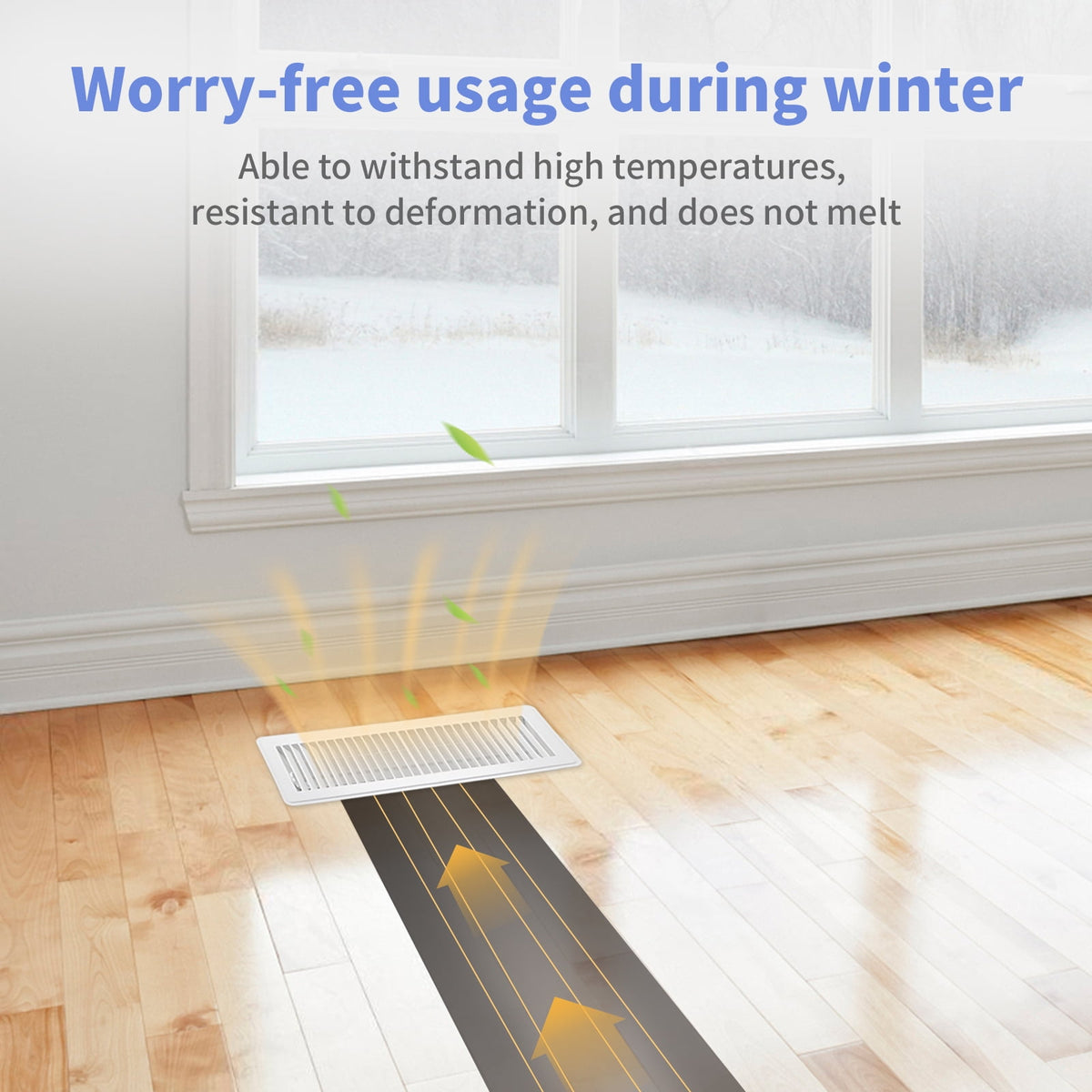 COZZIVITA 4x14 Inch Floor Register - Heavy Duty Steel Walkable Floor Vents - Easy Adjust Air Supply Lever - Vent Covers for Home (White)