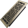 4x10 Inches Heavy Duty Walkable Floor Register Easy Adjust Air Supply Lever Floor Vents - Brooklyn Design - Vent Cover for Home Floor - Antique Brass